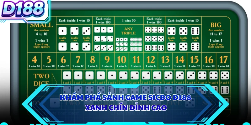 Khám phá sảnh game sicbo D188 xanh chín đỉnh cao